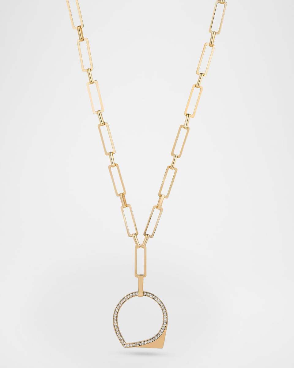 Eclipse Diamond Paperclip Lariat Necklace